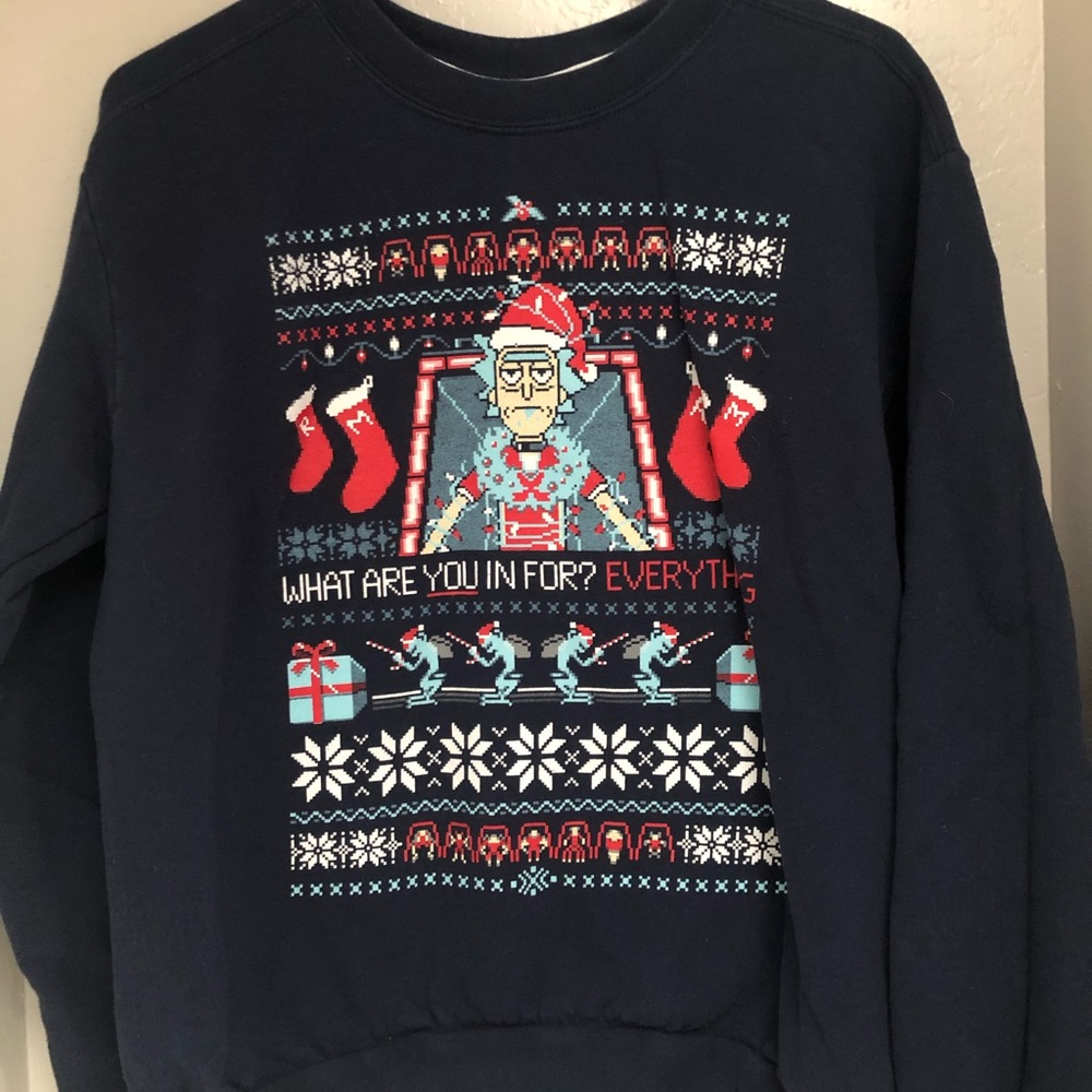 Rick and Morty Christmas Sweater Size M